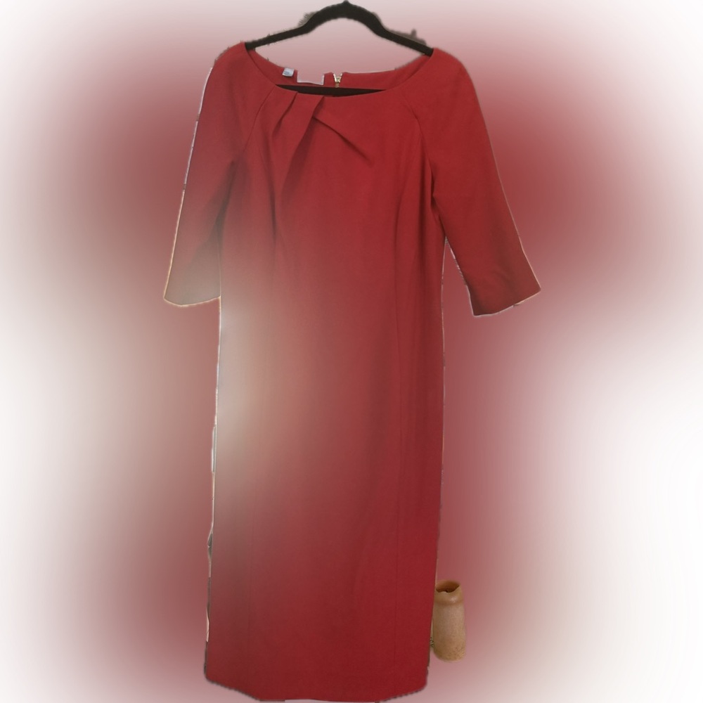 Carlisle, NY, 3/4 sleeves, professional dress, zipper in the back, peach size 12